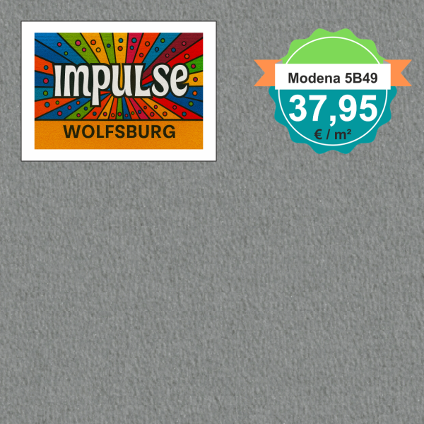 Vorwerk Teppichboden Modena 5B49 grau – hochwertiger Velours in klassischem Grau, Meterware in 4 oder 5 m Breite